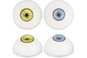 PH PandaHall 2 globos oculares de Halloween, 4 piezas de 32 mm, semicirculares, de resina, para manualidades, globos oculares huecos grandes para decoración de fiestas, esculturas artísticas