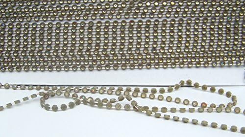 3mm Single Row Acrylic Rhinestone Trim cup chain in grey AB, set in plastic casing -3 meters length