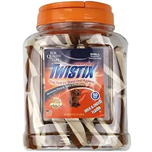Twistix Canister Milk & Cheese Dog Treats, Small, 50 Sticks