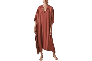 Bsubseach Caftan Femme Robe Plage Grande Taille Longue Kaftan D'été Boubou Djellaba Tunique Cache Maillot