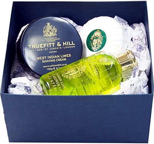 Truefitt &amp; Hill West Indian Limes Bathroom Gift Set (Shaving Cream, Round Soap &amp; Shower Gel)