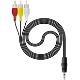 3.5mm Stereo Erkek Jack - 3 RCA AV Kablo 1.2 Metre | Uydu Alıcısı, TV, Ses Sistemi Uyumlu