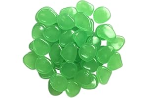 95SCLOUD Luminous Steinen, 100 Stücke Leuchtsteine Pebble Stone nachtleuchtende Steine Leuchtsteine Leuchtkiesel leuchtende Kiesel Aquarium Garten Deko für die Dekoration Gehwege Fisch Tank Garten (Grün)