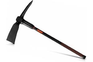 Hecht Spitzhacke groß - Gartenhacke mit Stiel 91cm Länge - Kreuzhacke (Spitze und flache Schneide) mit rutschfestem Griff und Glasfaserkernstiel - Werkzeug Hacke Garten für ideale Bodenbearbeitung