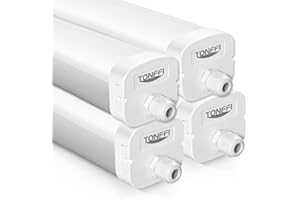 ‎TONFFI TONFFI 4 Stück LED Feuchtraumleuchte 60W 7200LM, 155cm LED Feuchtraumlampe Röhre, IP65 Wasserfest Wannenleuchte Werkstattlampe für Keller Garage Werkstatt Büro, Neutralweiß 4000K