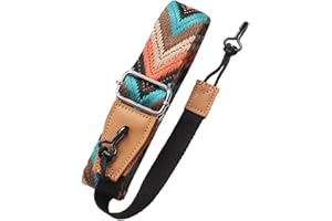 Vaguelly Ukulelegurt Tragegurt Gitarren schultergurt Retro Böhmischen Leder Gitarre Gurt Ethnische Stil Gürtel Sling für Elektro Akustikbass Ukulele Instrumentenzubehör