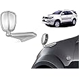 Universal Hub- Front Fender Wide Angle Mirror Bonnet Mirror (Small, Silver) For -Toyota Fortuner Old