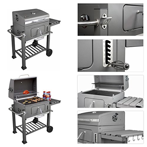 Krollmann Holzkohlegrill BBQ – mit Trolley inkl. 2er Set Grillzange - 9