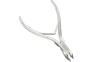 GREEN ESTETICA Premium Cuticle Trimmer with Cuticle Cutter - Stainless Steel Cuticle Nipper Professional Cuticle Trimmer Sharp Blades with Double Spring – Manicure Pedicure Tool for Home and Salon