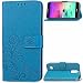 Produktbild GHC Cases & Covers, für LG K10 2017, Double Magnetic Back Sucktion Retro Stil PU-Leder Flip Stand Case mit Ständer und Geldbörse Tasche Funktion (Color : Blue)