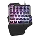 Produktbild IanqAzwibvd-UK Einhand Tastatur RGB Lichteffekt Spiel Tastatur LOL Hand Spiel Tastatur 7 RGB