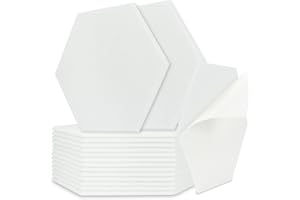 BXI Sound Absorber - 16 Pack Self-adhesive 36 X 31 X 0.9 cm Acoustic Absorption Panels, Hexagon Sound Absorbing Panels for Wall and Ceiling Acoustic Treatment