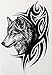 Body Art Temporary Removable Tattoo Stickers Wolf LHX-36 Sticker Tattoo - FashionLife