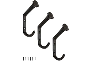 FUXXER Juego de 3 ganchos de hierro macizo, 11 x 2,1 cm, color negro