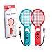 Price comparison product image Junlinto Gaming Tennis Racket Extension Joy-Con Attachment Twin Pack For Nintendo Switch Red and Blue