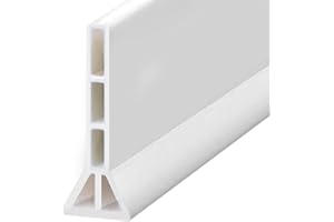 JACKFRU Barra de protección contra golpes para ducha, autoadhesiva, 10 cm / 9,6 cm de alto, barrera de agua para ducha, suelo, baño, cocina (blanco, 2 m (10 cm x 3,5 cm)