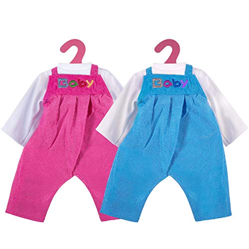 ZOEON Vêtements de Poupée pour New Born Baby Poupée, Tenues et Salopette pour 18" Poupée (40-45 cm), Ensemble de 2