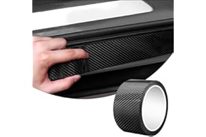 SDLDEER Carbon Folie Auto, 7cmX3m Schwarz Kohlefaser Aufkleber Einstiegsleisten Schutz Autofolie, Universal Selbstklebend Lackschutzfolie Auto Schutzfolie