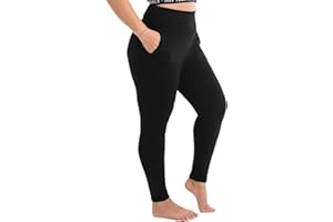 Walifrey Plus Size Leggings with Pockets for Women, High Waist Opaque Tummy Control Leggings