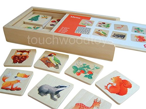 Childrens wooden memory game snap educational games plants animals & nature puzzle