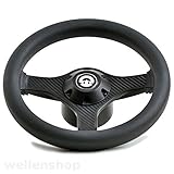 Farbe Griffbereich: Schwarz | Farbe Speichen: Schwarz | mit Zentralnabenabdeckung | Außendurchmesser Ø 280mm, Innendurchmesser Ø 220mm, Nabe Aufnahme Ø: konisch 17,5mm auf 19mm