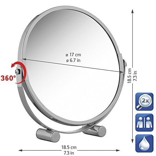 Tatkraft Eos Kosmetikspiegel Doppelseitiger Ø 17cm Die Spiegelfläche ist um 360 Grad drehbar