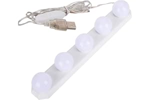 UBEIYI Mirror Lights, Kit d'éclairage LED de style de vanité LED de style hollywoodien avec 5 ampoules à gradation, lumières de vanité avec câble USB pour miroir avec 3 modes