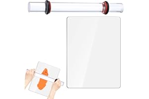 WEKUW Rouleau Outils de Sculpture en Argile avec 10*15cm Feuille Acrylique,Outils de Modelage Céramique Outils de Modélisation d'argile Acrylique,Kit Poterie Pate a Modeler pour Sculpture Argile Poterie