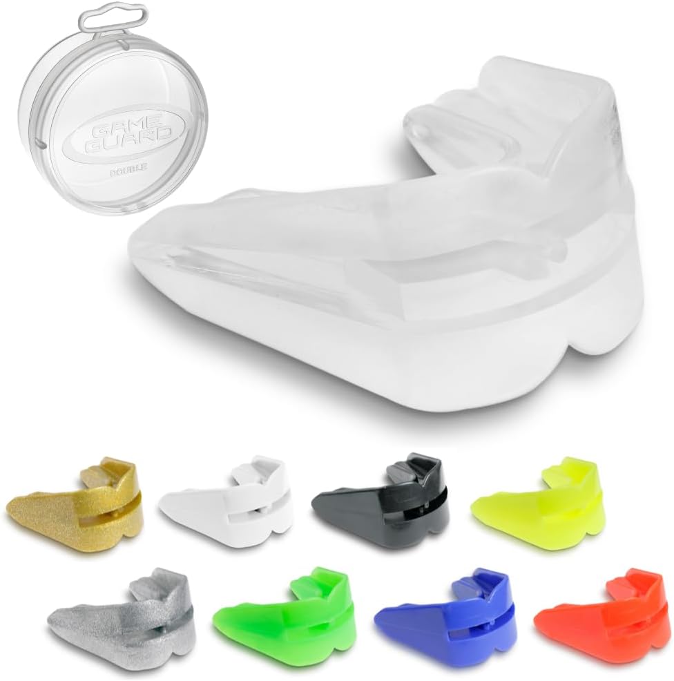 GAME GUARD - Protector bucal DOBLE/Protector de encías - para dientes superiores e inferiores - Protector bucal, Aprobado por CE, Boxeo, MMA, Deportes