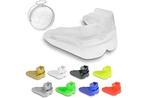 ‎GAME GUARD SPIELSCHUTZ – DOPPELT – BLAUER Mundschutz/Zahnfleischschutz – für obere und untere Zähne – Mundschutz, CE-geprüft, Boxen, MMA, Sport - Transparent