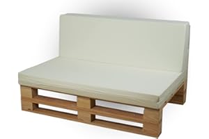 PALETS TALAVERA Cojines Microfibra para Sofás de Palets (Beige, 100x60cm, Asiento + Respaldo)