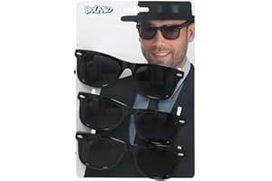 Boland - Set de lunettes de fête, 3 pièces, Lunettes pour adultes, lunettes de plaisir, sans correction, lunettes de soleil, tenue Bad Taste, Accessoires pour déguisements de carnaval