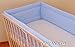 NURSERY BUMPER 420 cm LONG ALL ROUND BUMPER TO FIT BABY COT BED (GINGHAM BLUE)