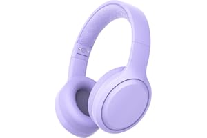 Xunpuls Cuffie Bluetooth per bambini, pieghevoli, senza fili, suono stereo con microfono, 10 ore di autonomia, Bluetooth 5.3, cuffie wireless over-ear per bambini e adulti, scuola online (viola)