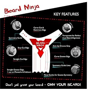 The BEARD NINJA - Beard Shaping Tool Template. Clear Shaper Guide for Lineup & Edging. Transparent Stencil Styling… - Image 5