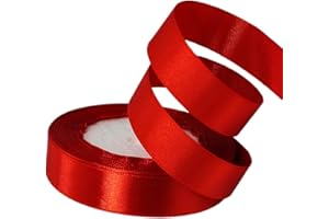 XEANCO 20mm Satin Ribbon 22 Meter, Polyester Ribbon, Enhance Your Crafts & Celebrations, Best for Gift Wrapping, Decorations, Wedding Car Ribbon, Ribbons for Crafting