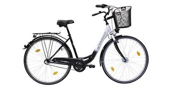 City Bike 26 ', 3 marce cambio STVZO mozzo dinamo contropedale RH 46 cm  NERO BIANCO : Amazon.it: Sport e tempo libero