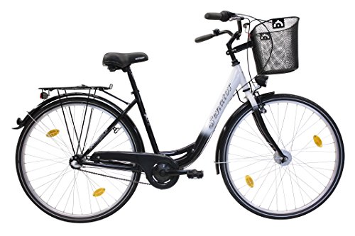 Citybike 26' Zoll 3-Gang Nabenschaltung STVZO Nabendynamo Rücktritt RH 46 cm schwarz weiß