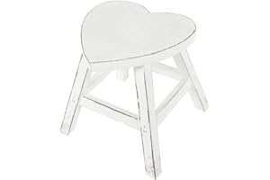 hdg DB_13318 Heart Stool | Pink Shabby | H:26cm W:27.5cm D:25cm | Pack of 1, white