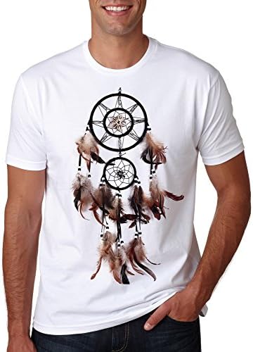 LuckyTshirt White Dream Catcher Design T Shirt Black Printed Ash Native American Indian - M
