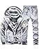Produktbild ZHRUI New Herren Trainingsanzug Set Fleece Hoodie Top Bottoms Jogging Jogger Gym Full Zip Trainingsanzüge Sports Jacket Pants (Farbe : Style 4-Light Blue, Größe : Medium)