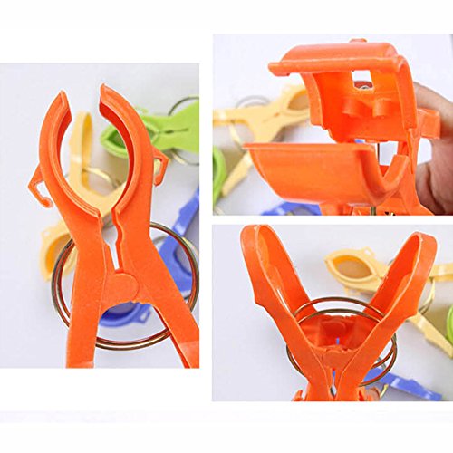 OUNONA 4 Stück Große Wäscheklammern Kunststoff Clips Quilt Clips für tägliche Wäsche,Strandtuch, Badetuch - 3