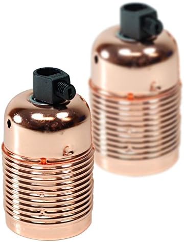 2 pack Retro Metal Vintage Lamp Light Bulb Holder E27 ES SCREW Lamp Holder Copper