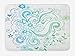 Produktbild ASKYE Flowers Bath Mat, Rainbow Colored Ombre Sketch Design with Florals Blossom Ivy Leaves, Plush Bathroom Decor Mat with Non Slip Backing, 15.7X23.6 inch, Blue White Turquoise Green