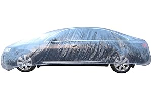 AUCTIMO Mintice Cubiertas Universales Desechables de Plástico Transparente para Coche Funda para Coche Cubierta Impermeable Protectora Temporal de 12 pies x 22 pies