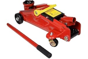 DE ROSA SHOP Cric Idraulico per Auto, Sollevatore Professionale 2T, Ruote Bidirezionali a Cuscinetto, Assetto super Ribassato per Veicoli, Martinetto per Auto con Alzata doppio Pistone.