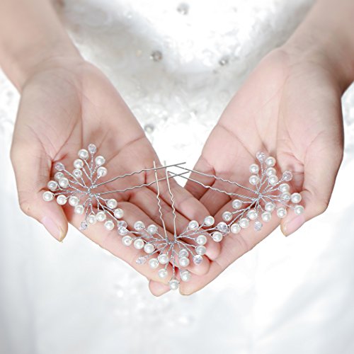 Aukmla Damen Haarschmuck, Brautschmuck, Haarnadeln, 3 Stück - 2