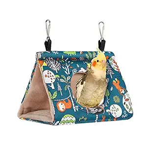 Winter Warm Bird Nest House Hanging Hammock Velvet Shed Hut Finch Cage Plush Fluffy Birds Hideaway Sleeping Bed for Hamster Parrot Parakeet Cockatiels Budgies Cockatoo Lovebird Finch Canary