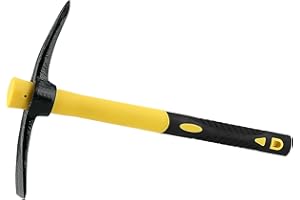 ZEONHEI Pico Grande para jardín con Cabeza forjada de Acero y Mango de Fibra de Vidrio Recubierto de plástico (38 cm), azada Plana Resistente, Ideal para jardinería, Camping