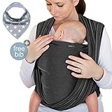 Babytragetuch Dunkelgrau – hochwertiges Baby-Tragetuch...